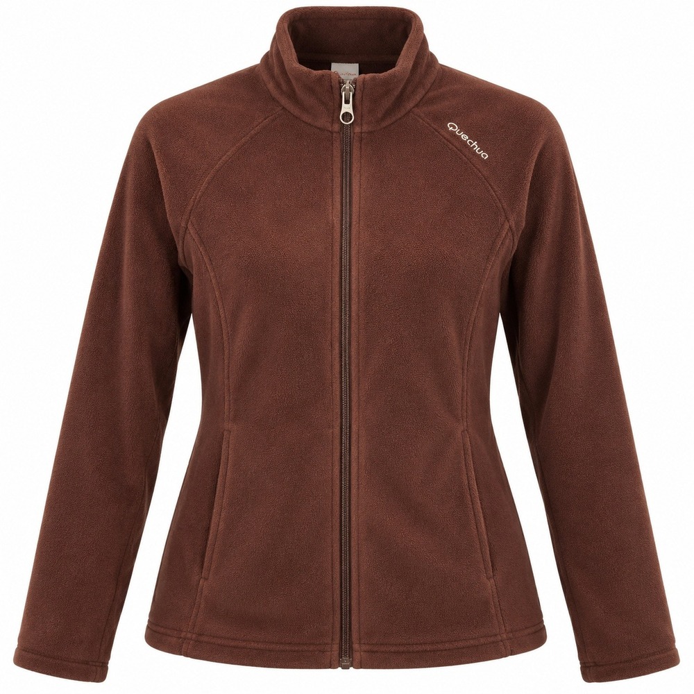 Quechua Stratermic Brown Full Zip Fleece Jacket Hiking Outdoor